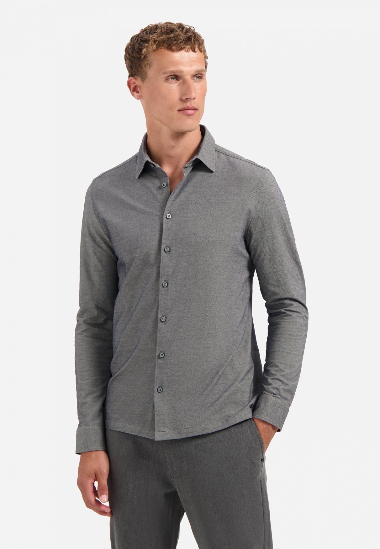 Melange jersey shirt | Dark Grey