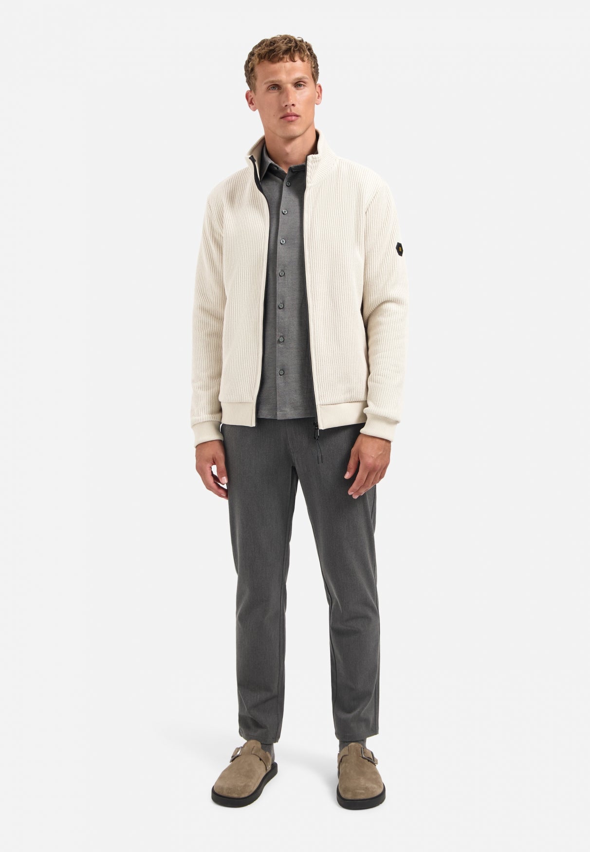 Melange jersey shirt | Dark Grey