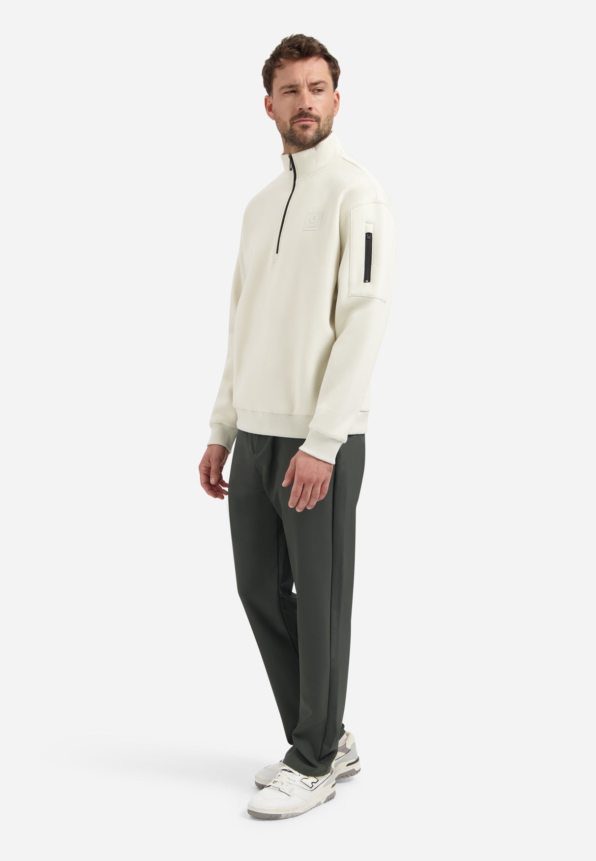 Sweat à demi-zip | Chalk