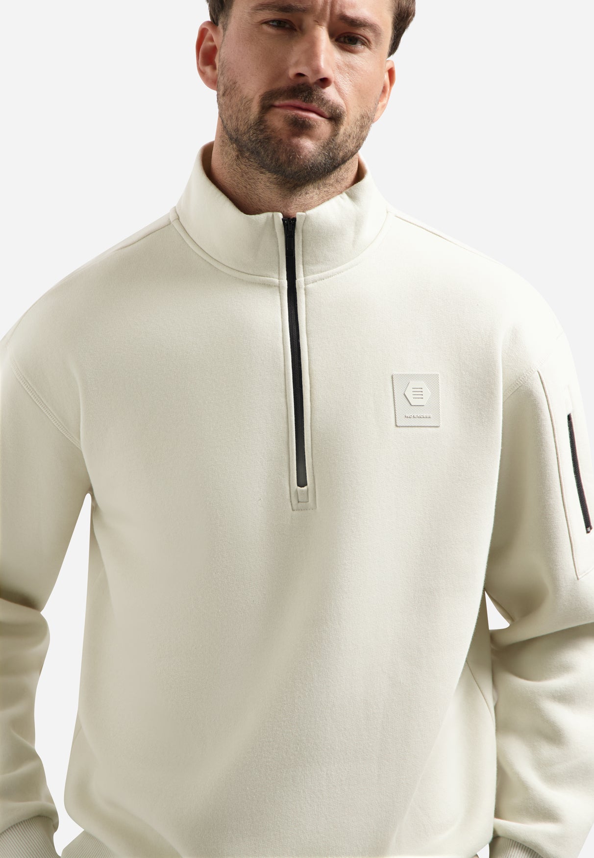 Sweat à demi-zip | Chalk