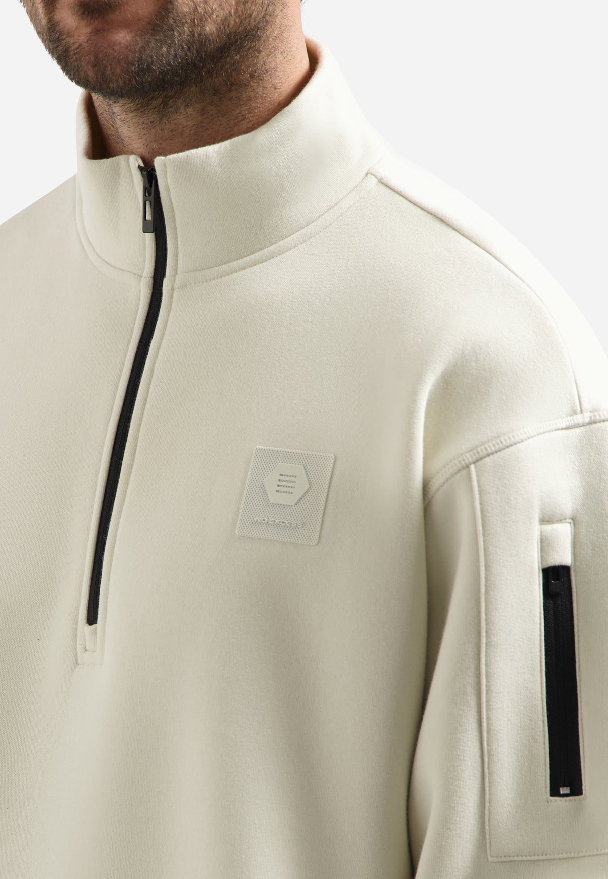 Sweat à demi-zip | Chalk