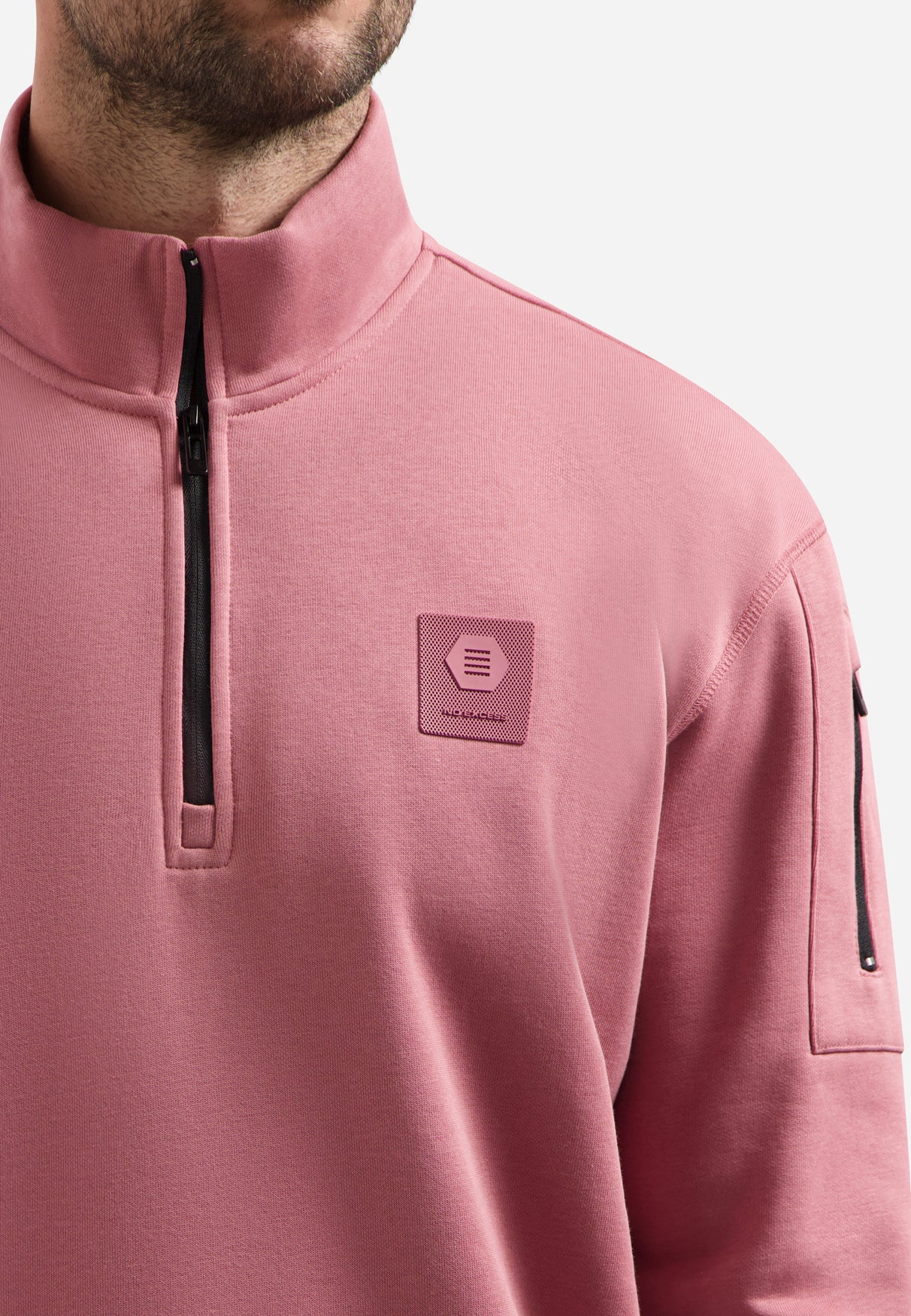 Sweat à demi-zip | Old Pink