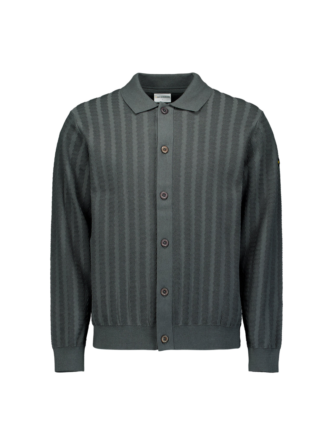Gilet boutonné à col polo | Dark Steel