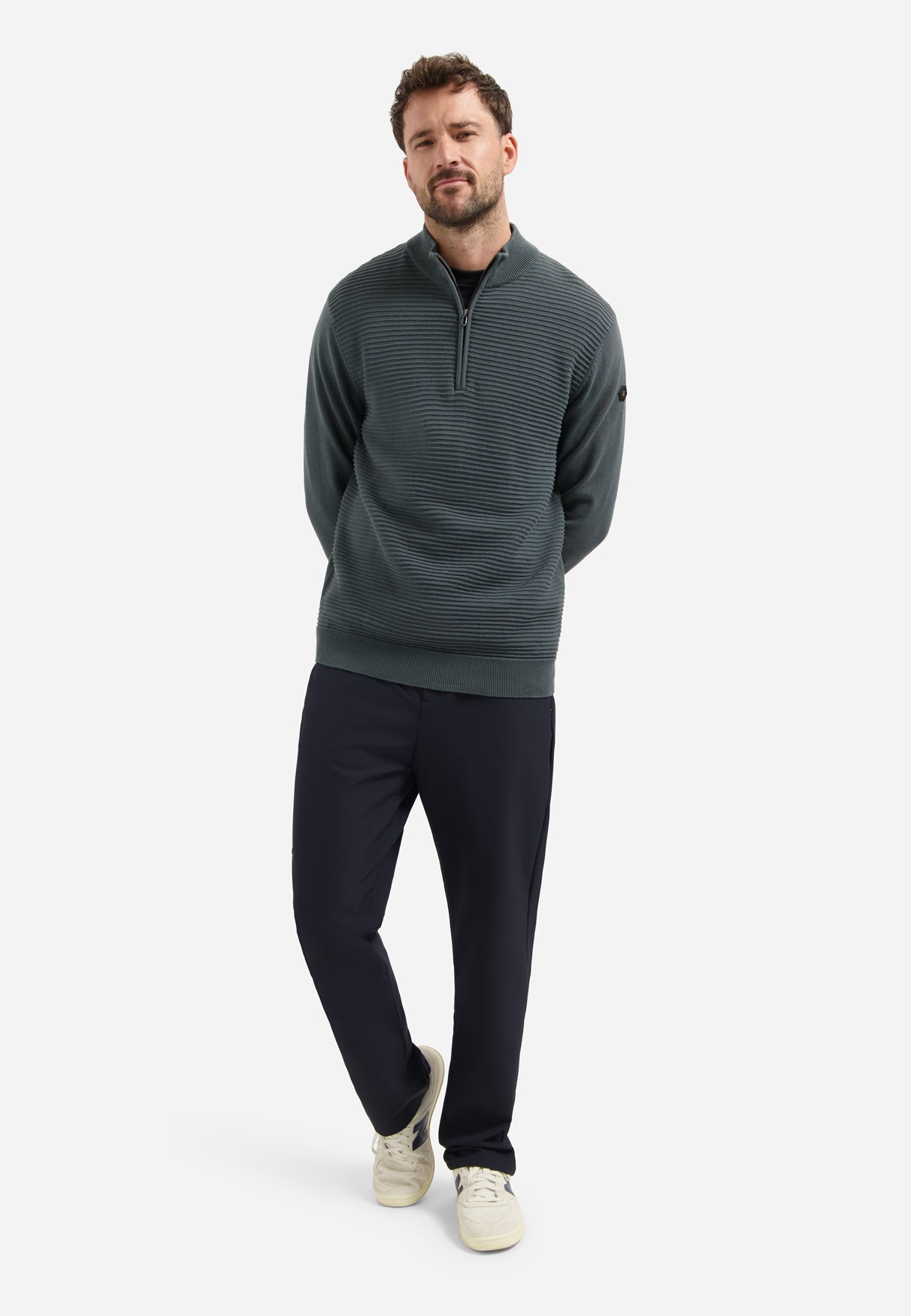 Ribbed knit jumper | Dark Steel