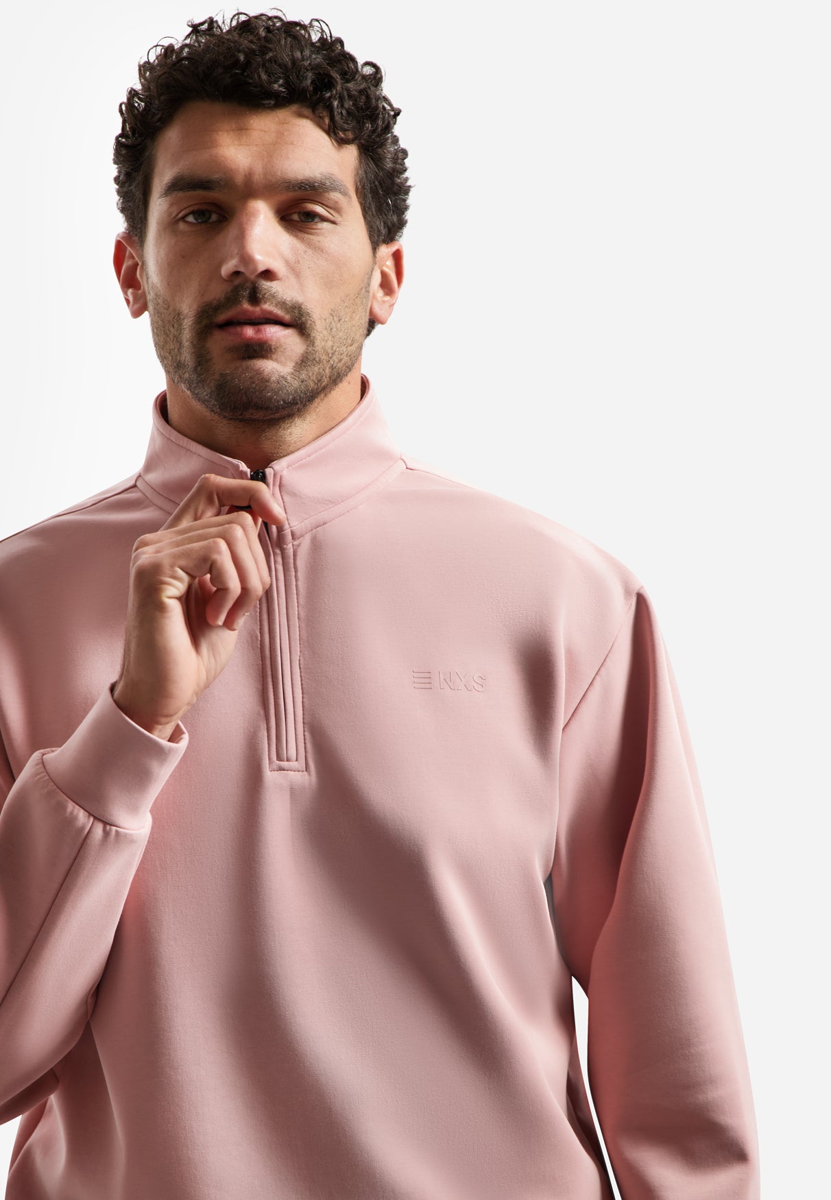Pull demi-zip | Light Mauve