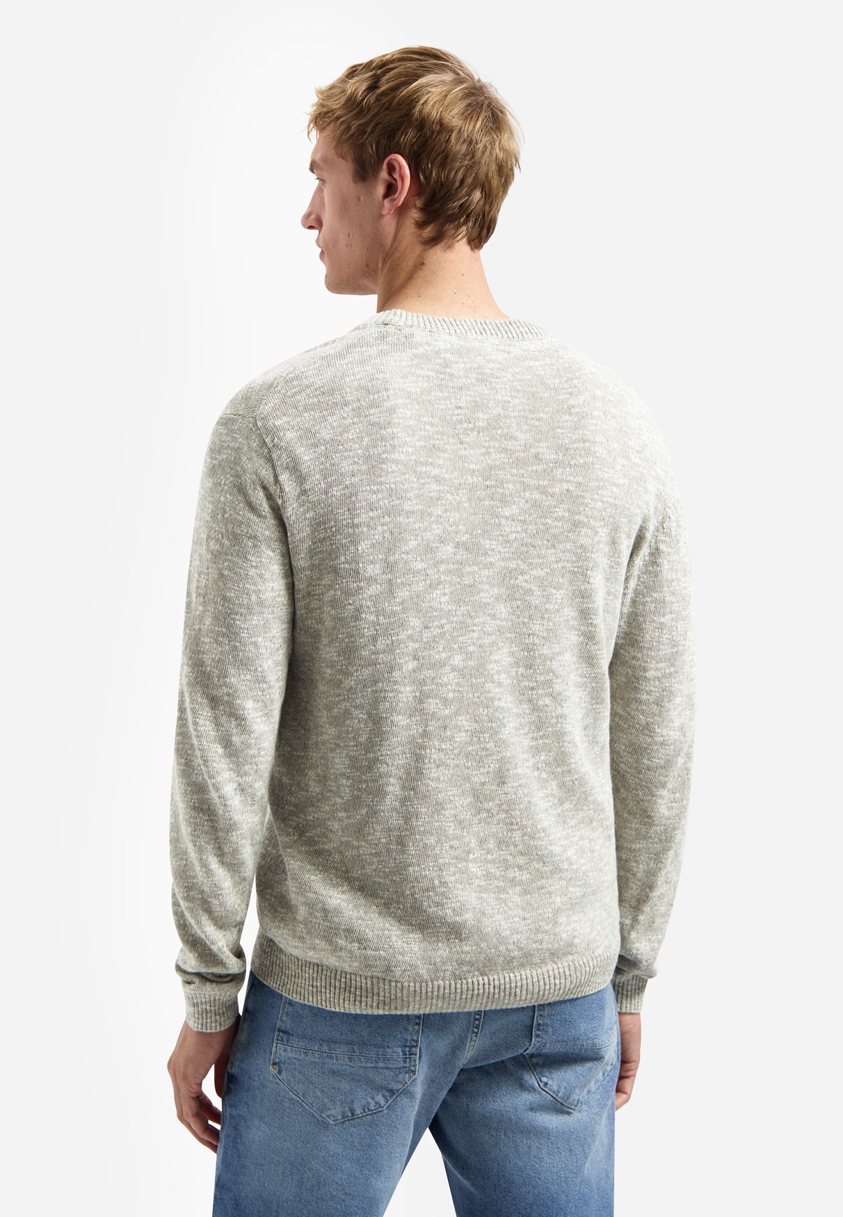 Mélange slub sweater | Taupe
