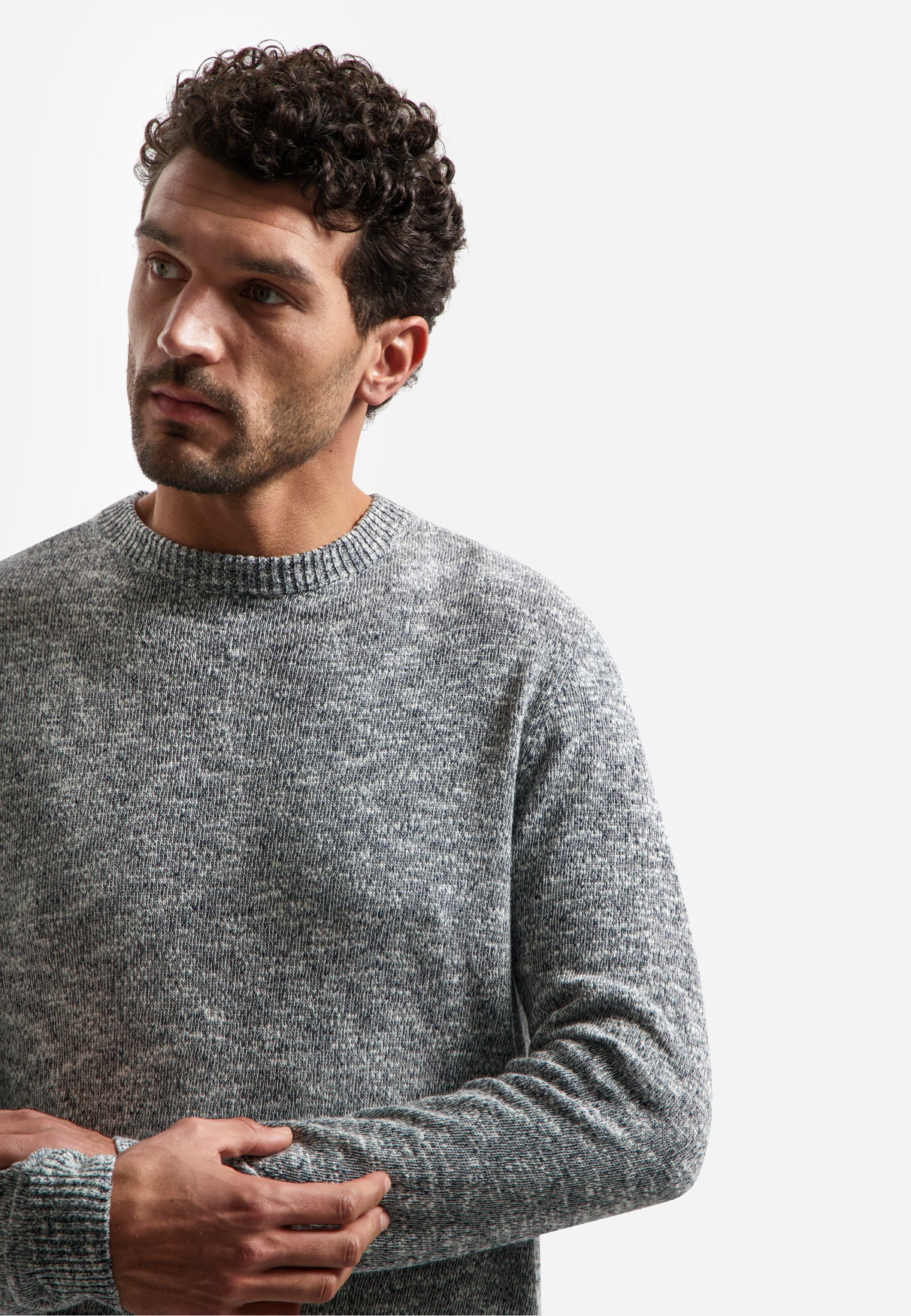 Mélange slub sweater | Night