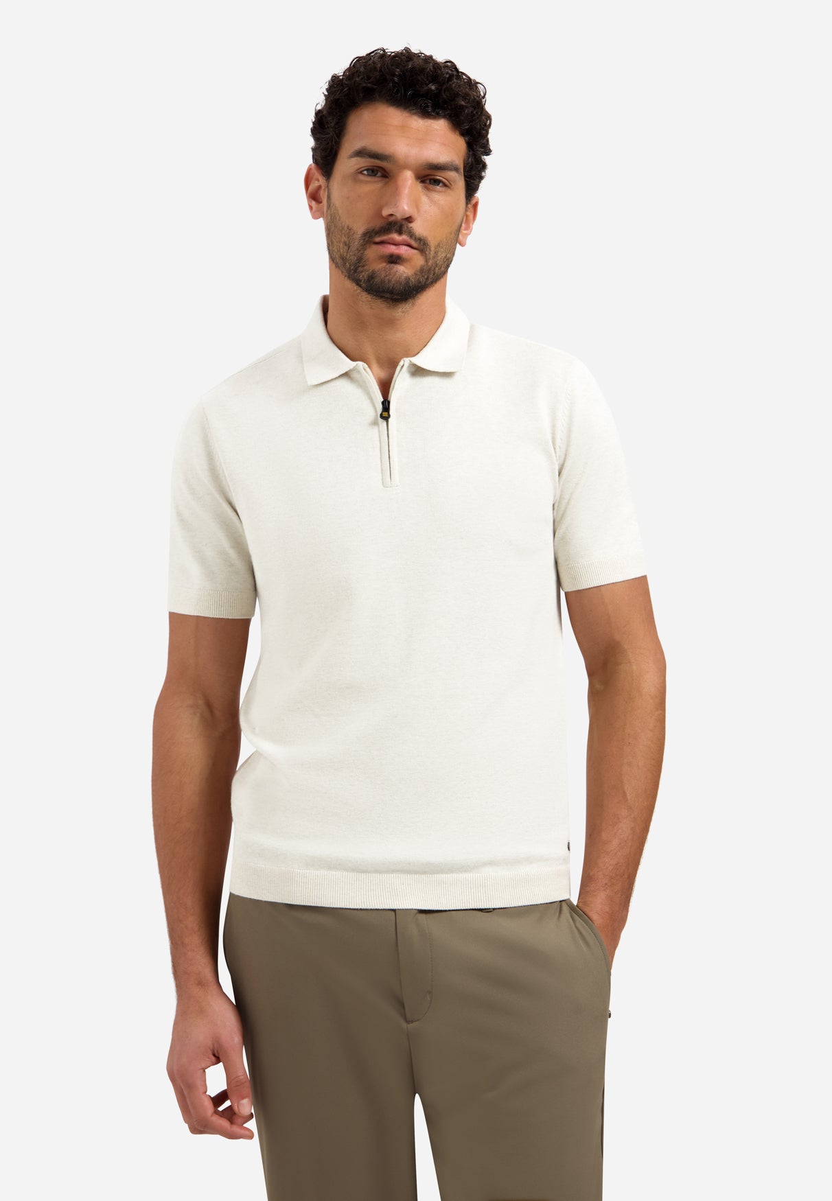Polo tricoté à demi-zip | Kit Melange