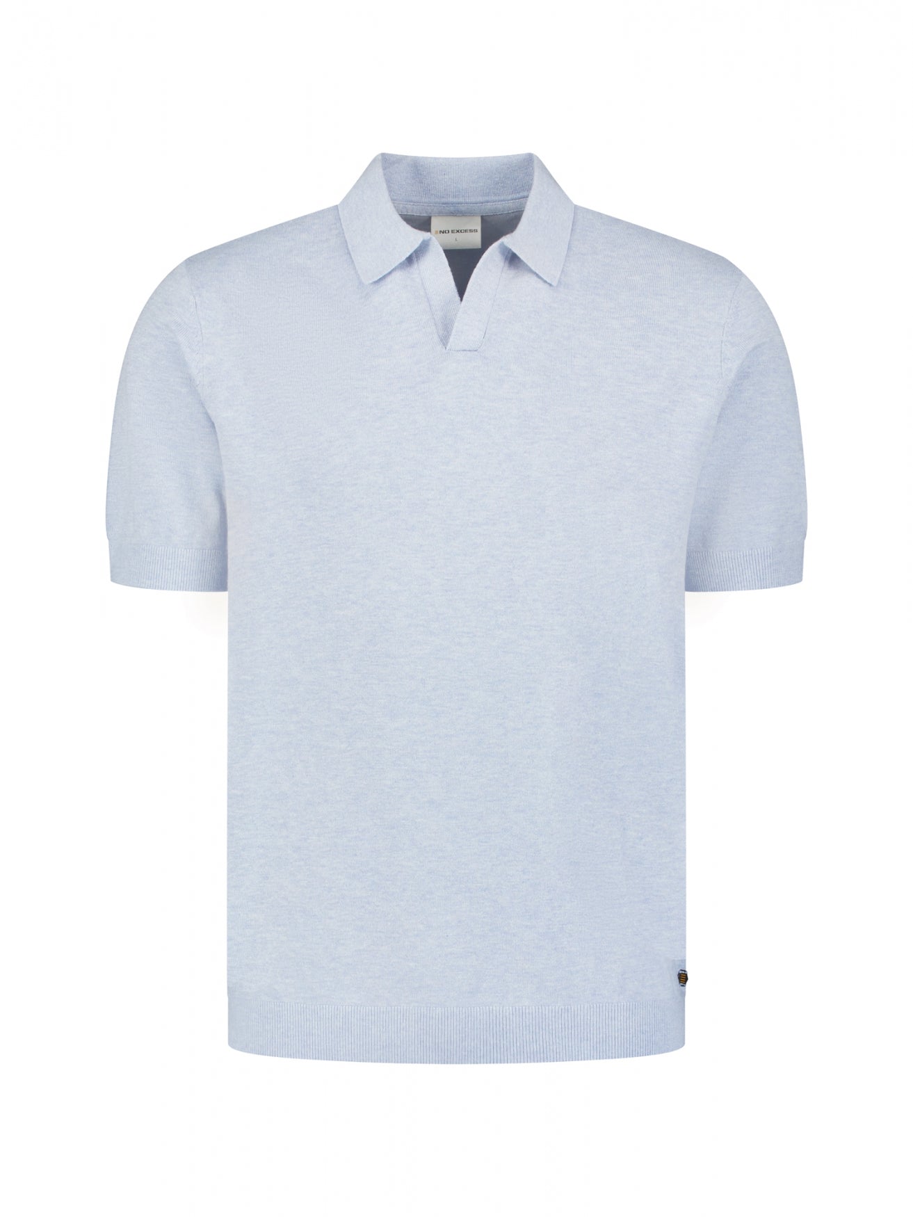 Polo tricoté à col en V | Blue