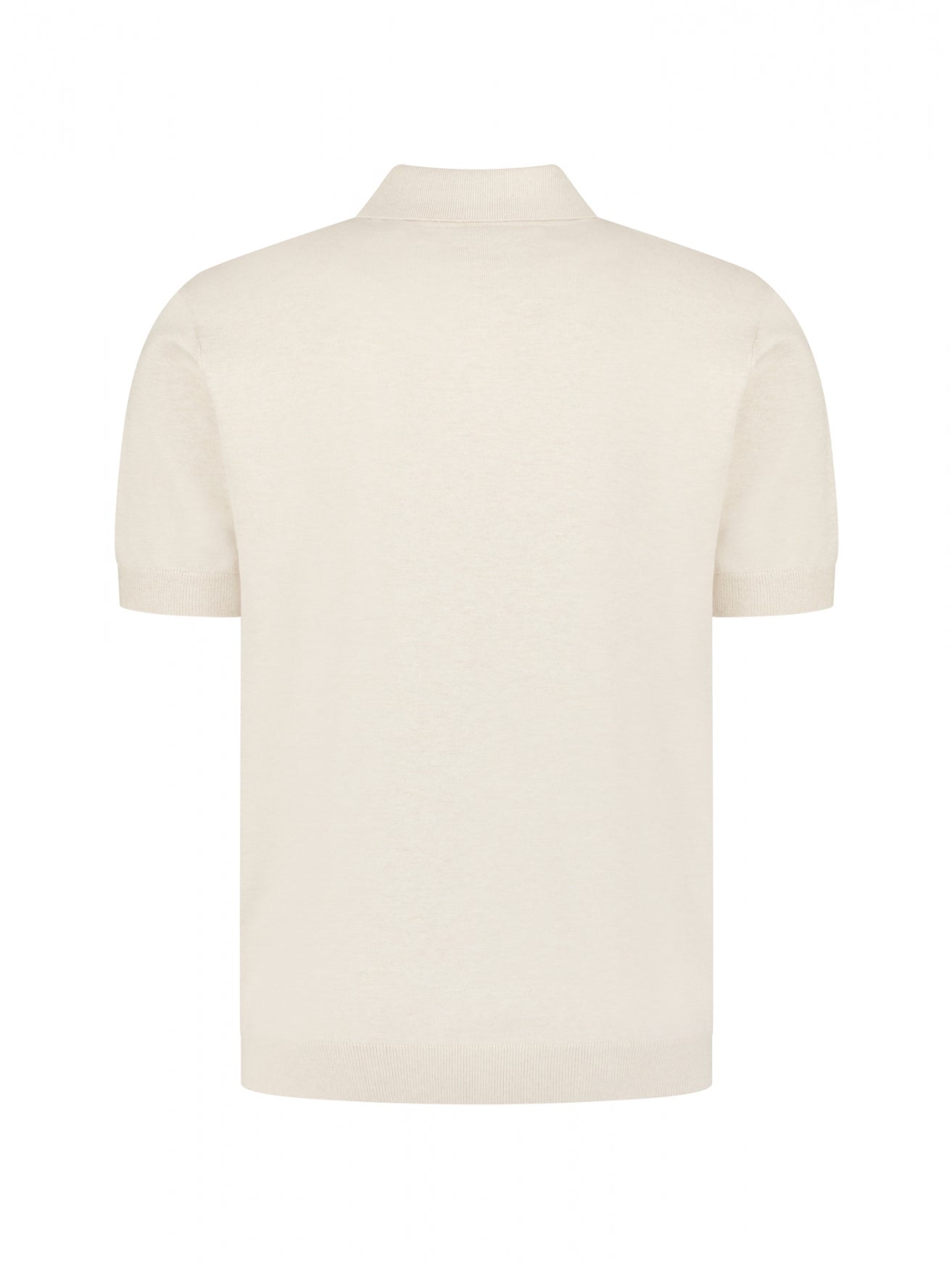 Polo tricoté à col en V | Desert