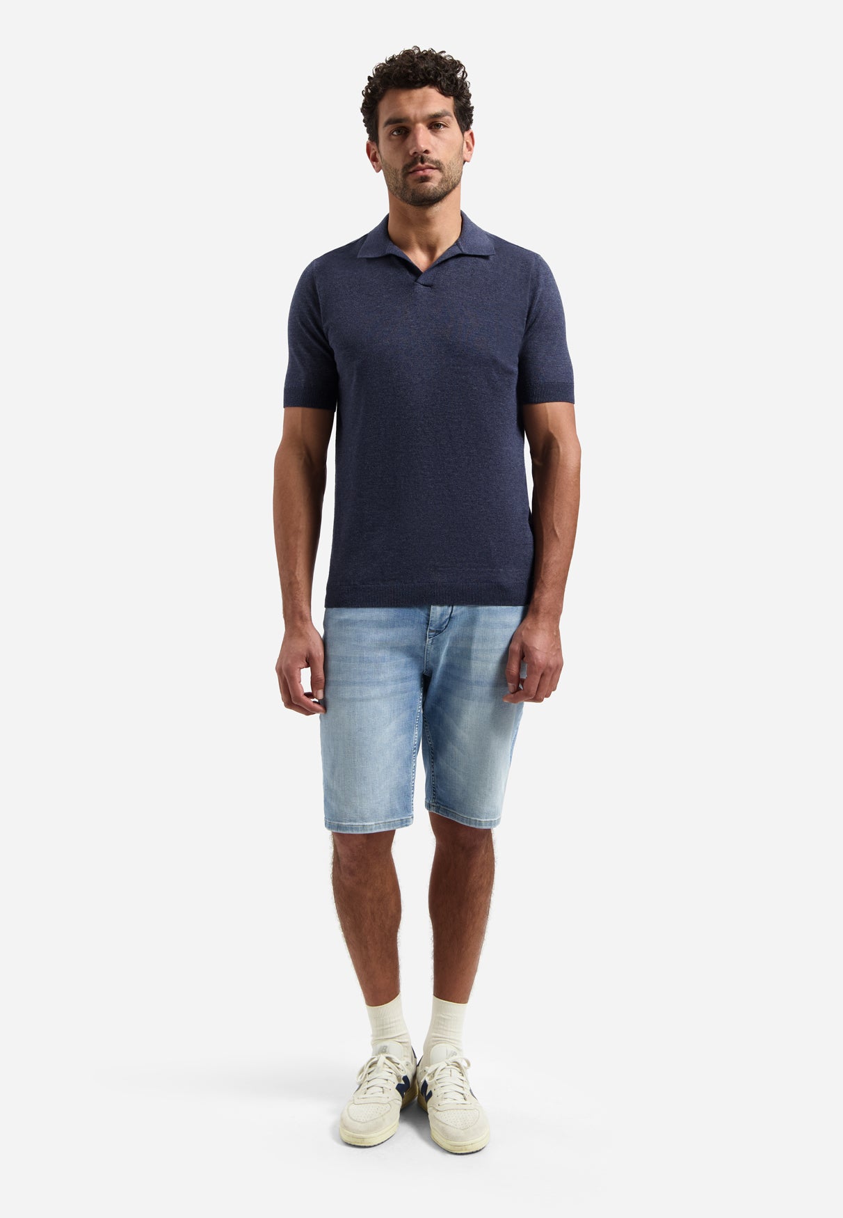 Polo tricoté à col en V | Night