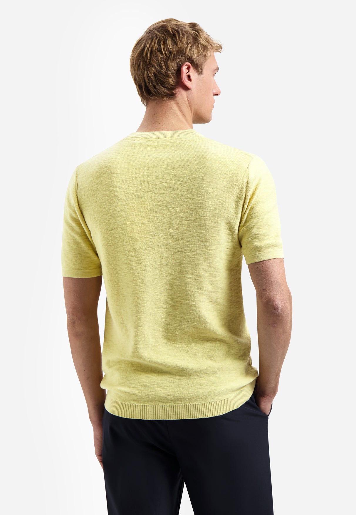 Knitted slub T-shirt | Yellow