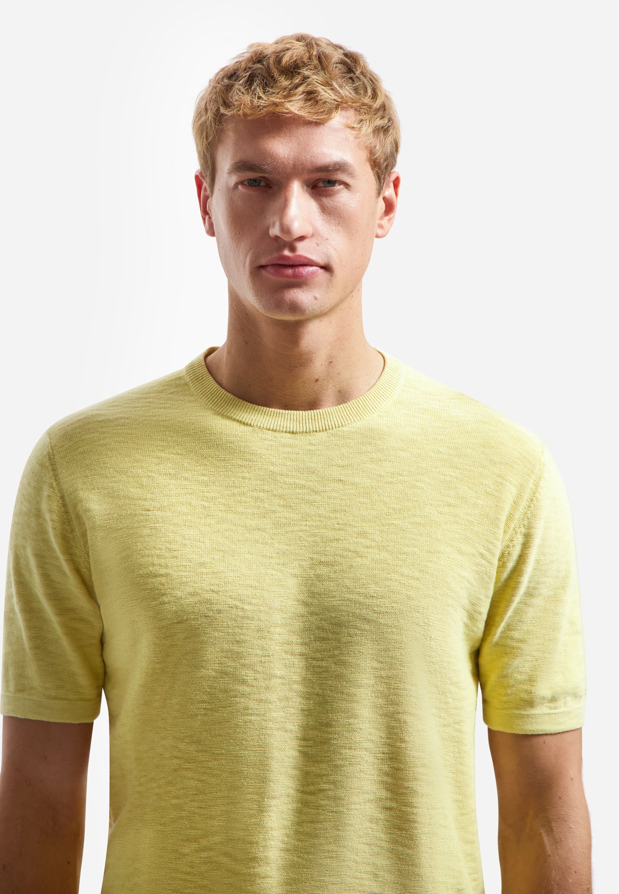 Knitted slub T-shirt | Yellow