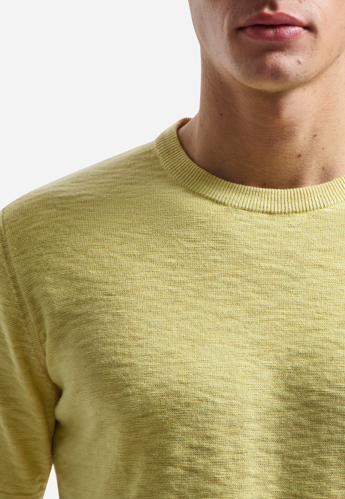 Knitted slub T-shirt | Yellow