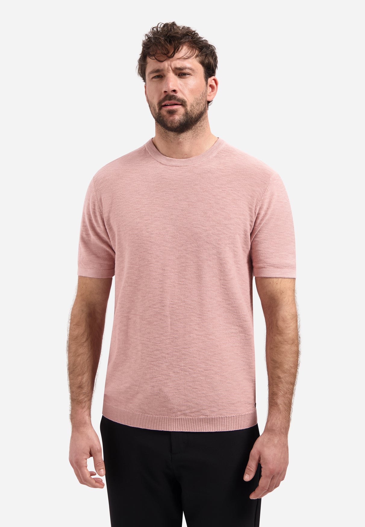 T-shirt en maille slub | Light Mauve