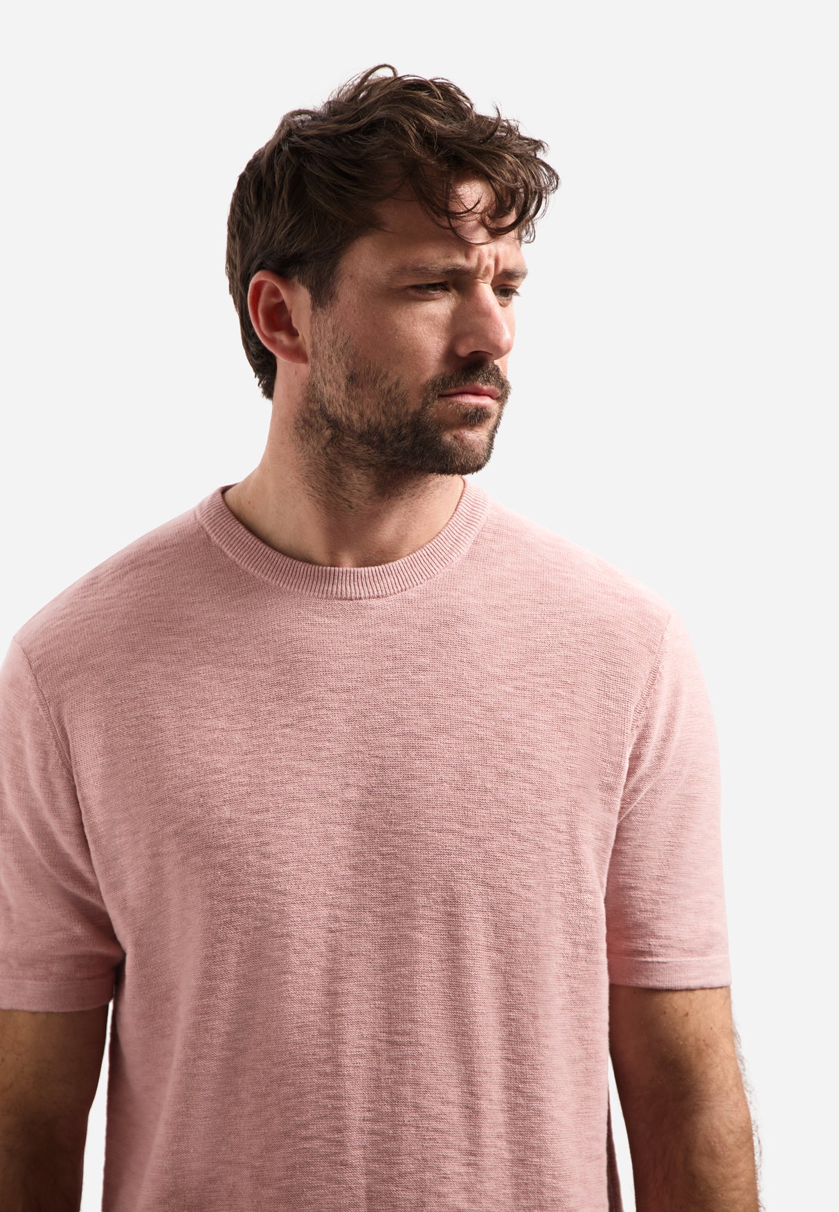 T-shirt en maille slub | Light Mauve