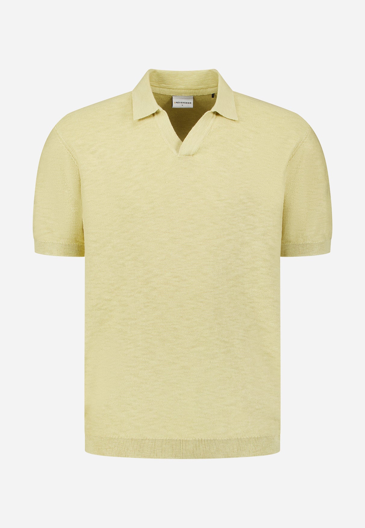 Polo tricoté à col en V | Yellow