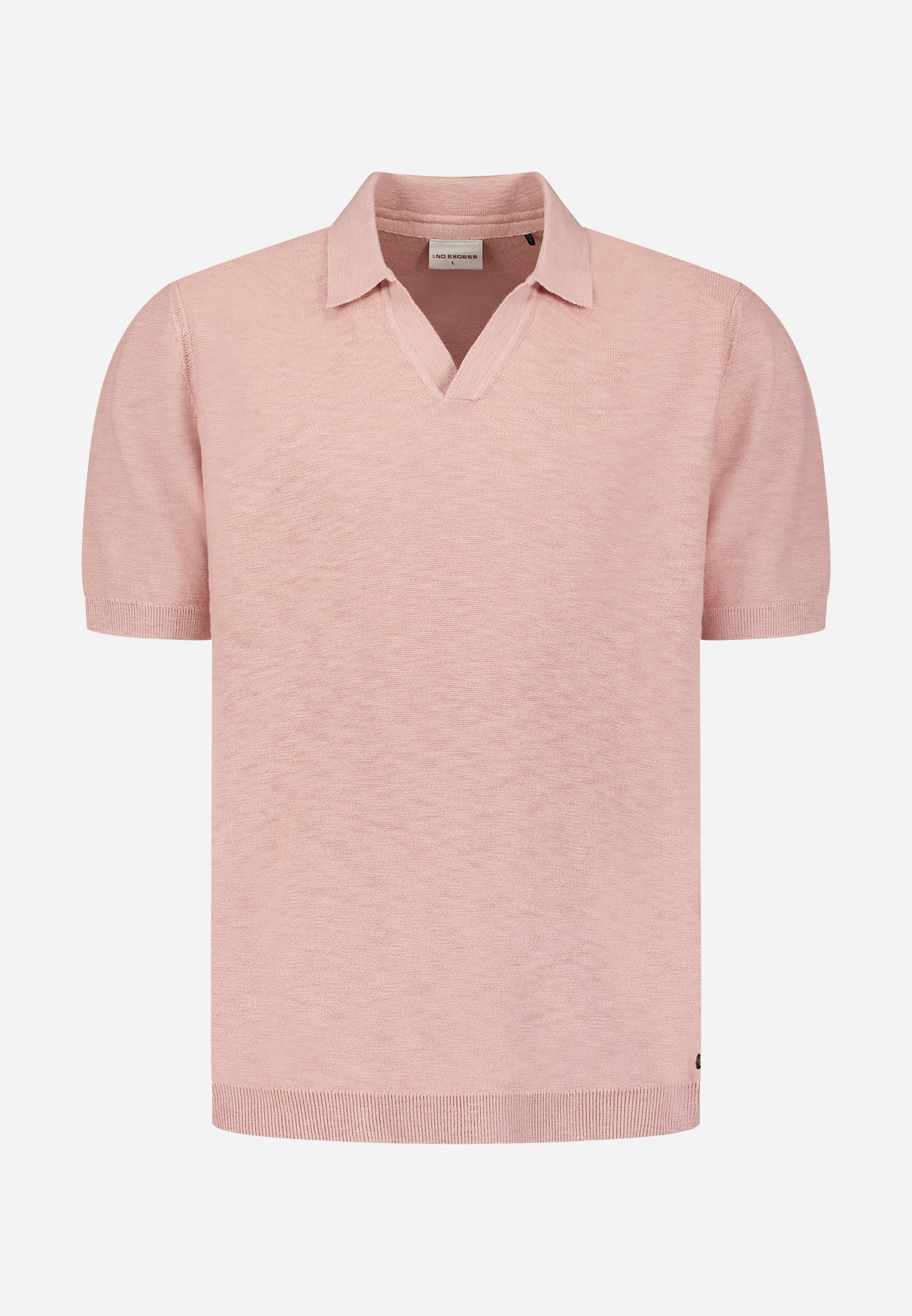 Polo tricoté à col en V | Light Mauve
