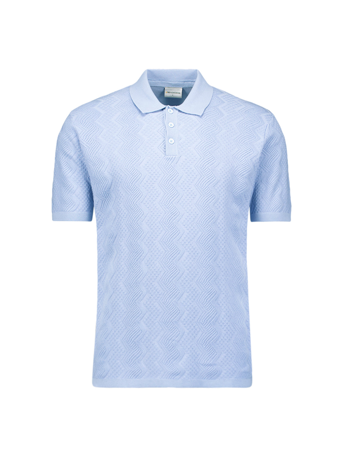 Knitted polo shirt with relief | Blue