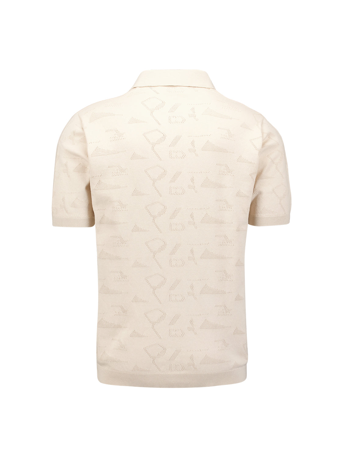 Knitted jacquard polo shirt | Desert