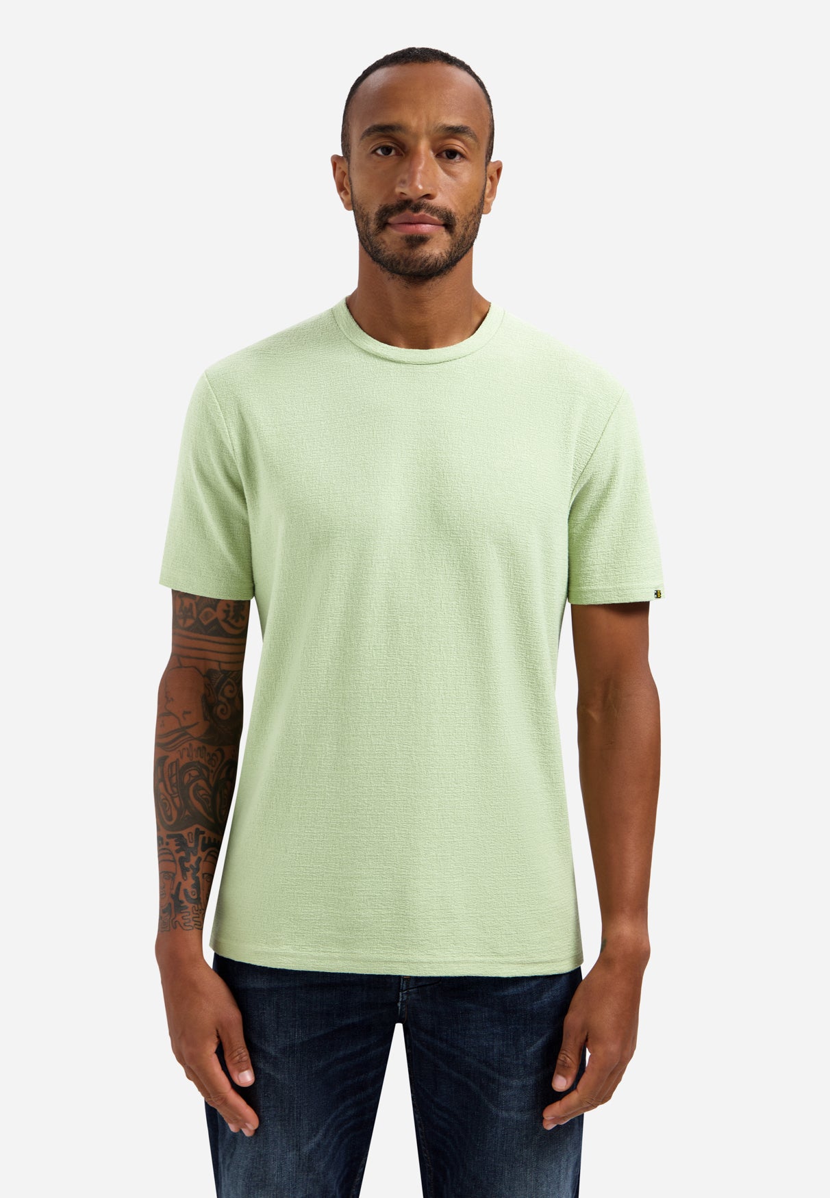 T-shirt uni à col rond | Green