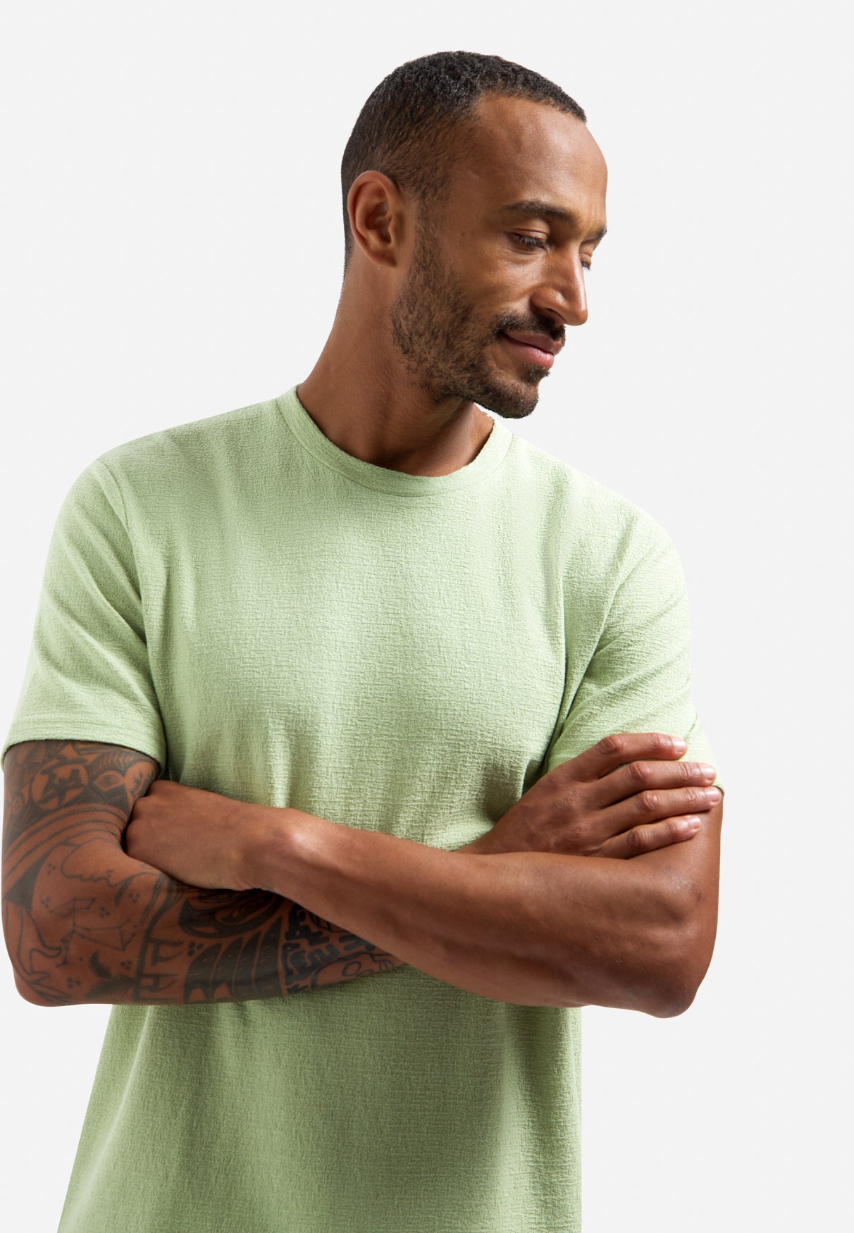 Plain T-shirt with a round neck | Green