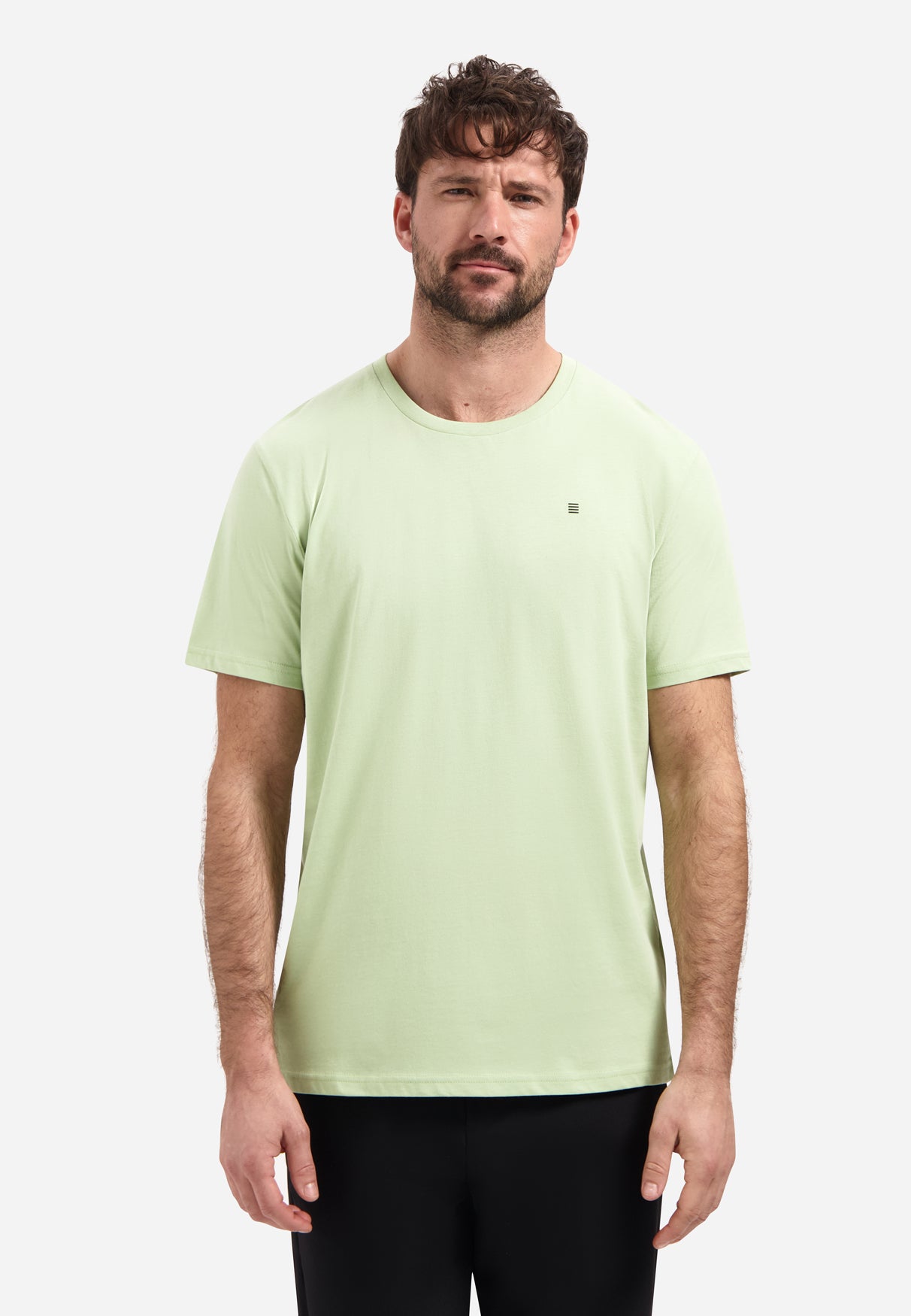 Basic plain T-shirt with round neck | Green