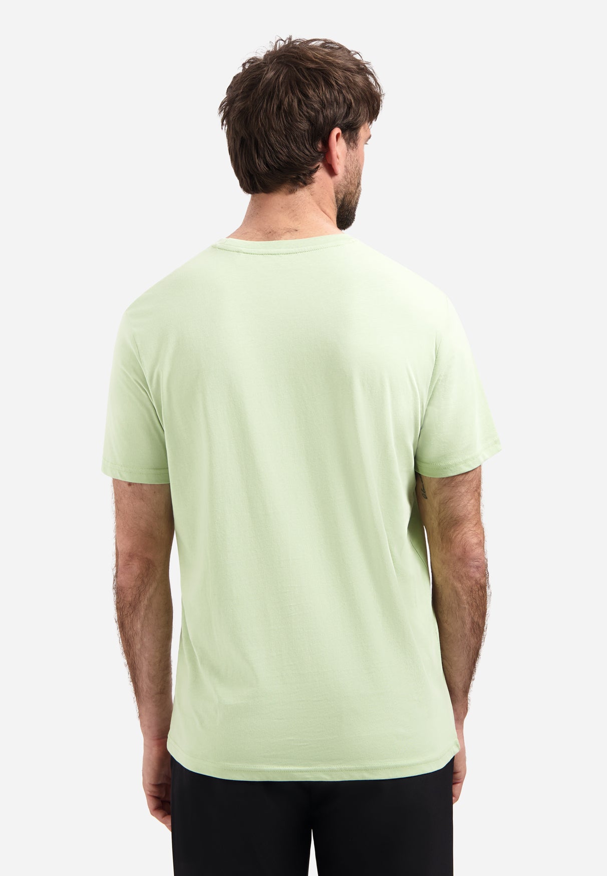 Basic plain T-shirt with round neck | Green