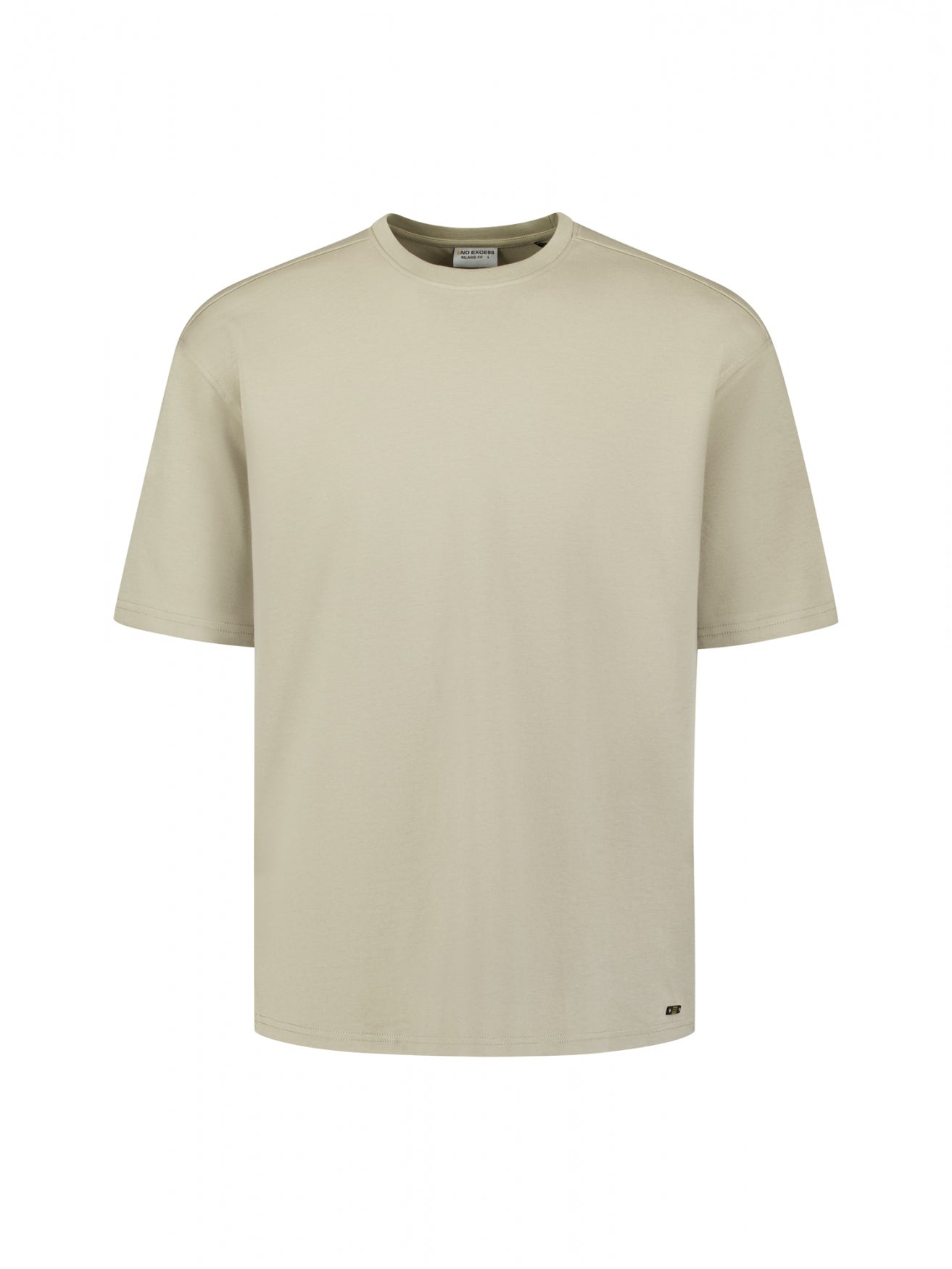 T-shirt interlock à col rond | Taupe