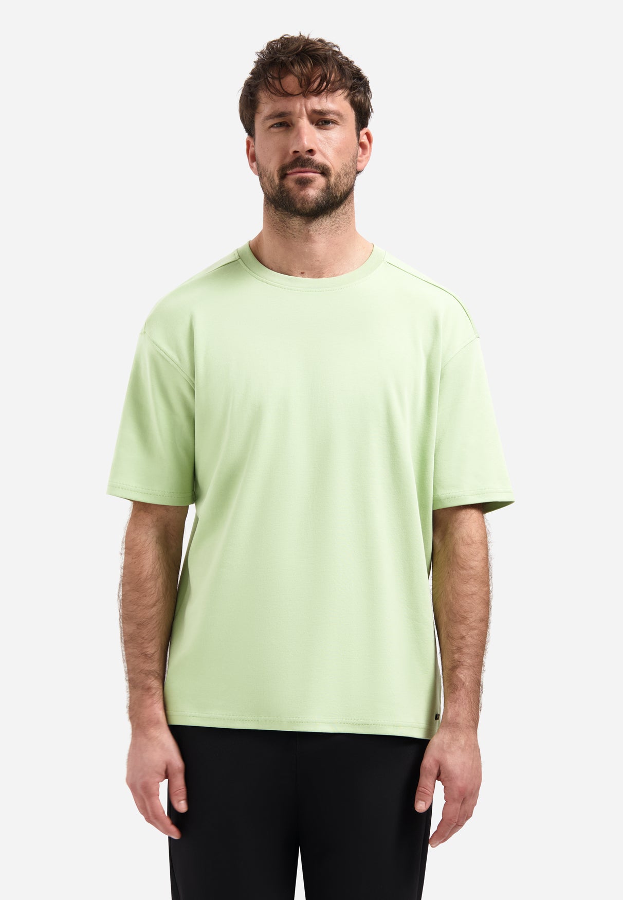T-shirt interlock à col rond. | Green