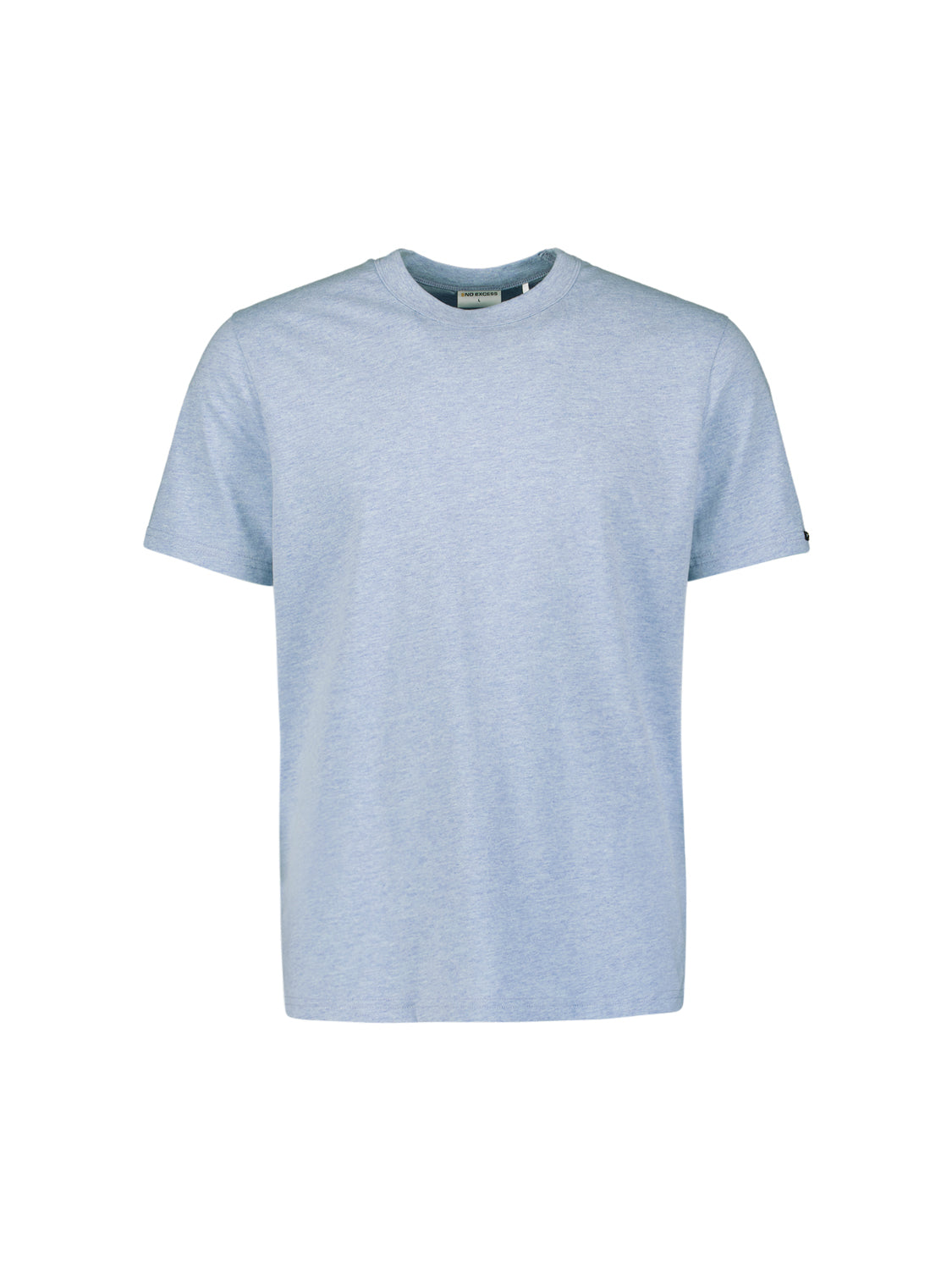 Melange T-shirt with round neck | Blue