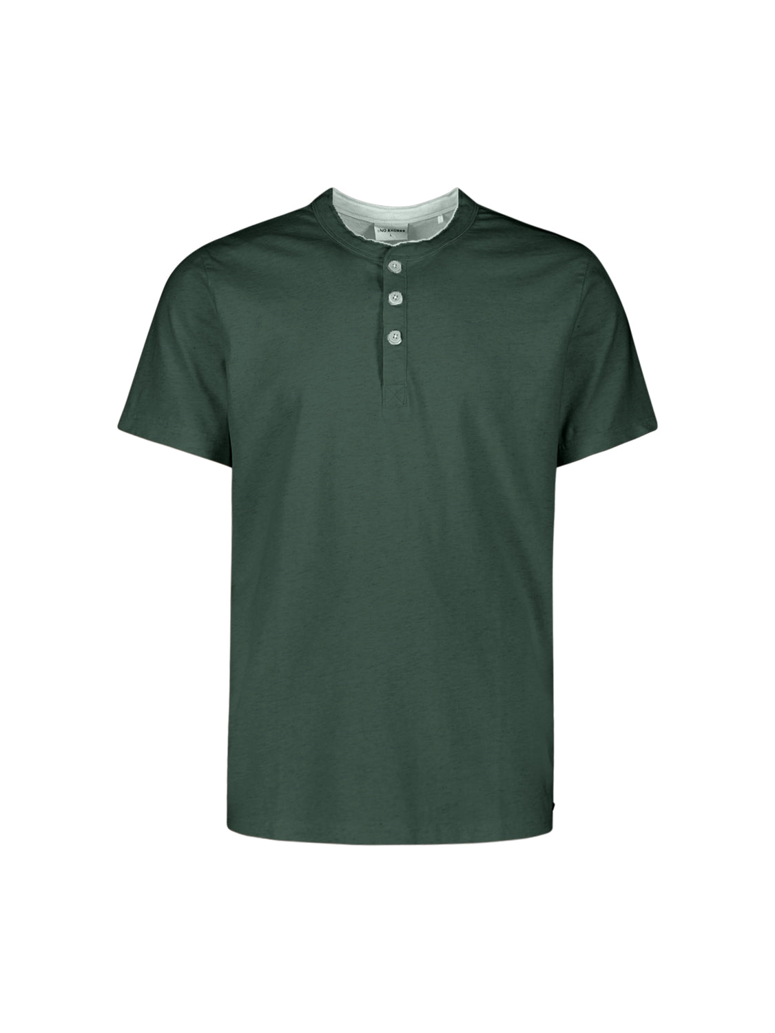 Melange T-shirt with button closure | Dark Steel