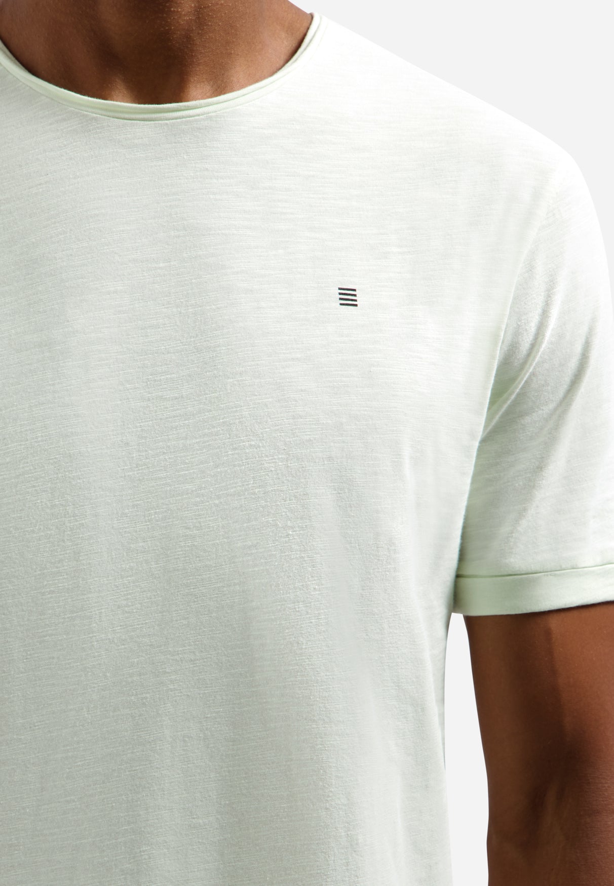 T-shirt flammé à col rond | Seagreen