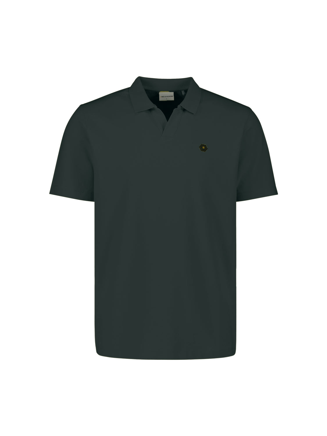 Basic polo shirt with V-neck | Dark Steel