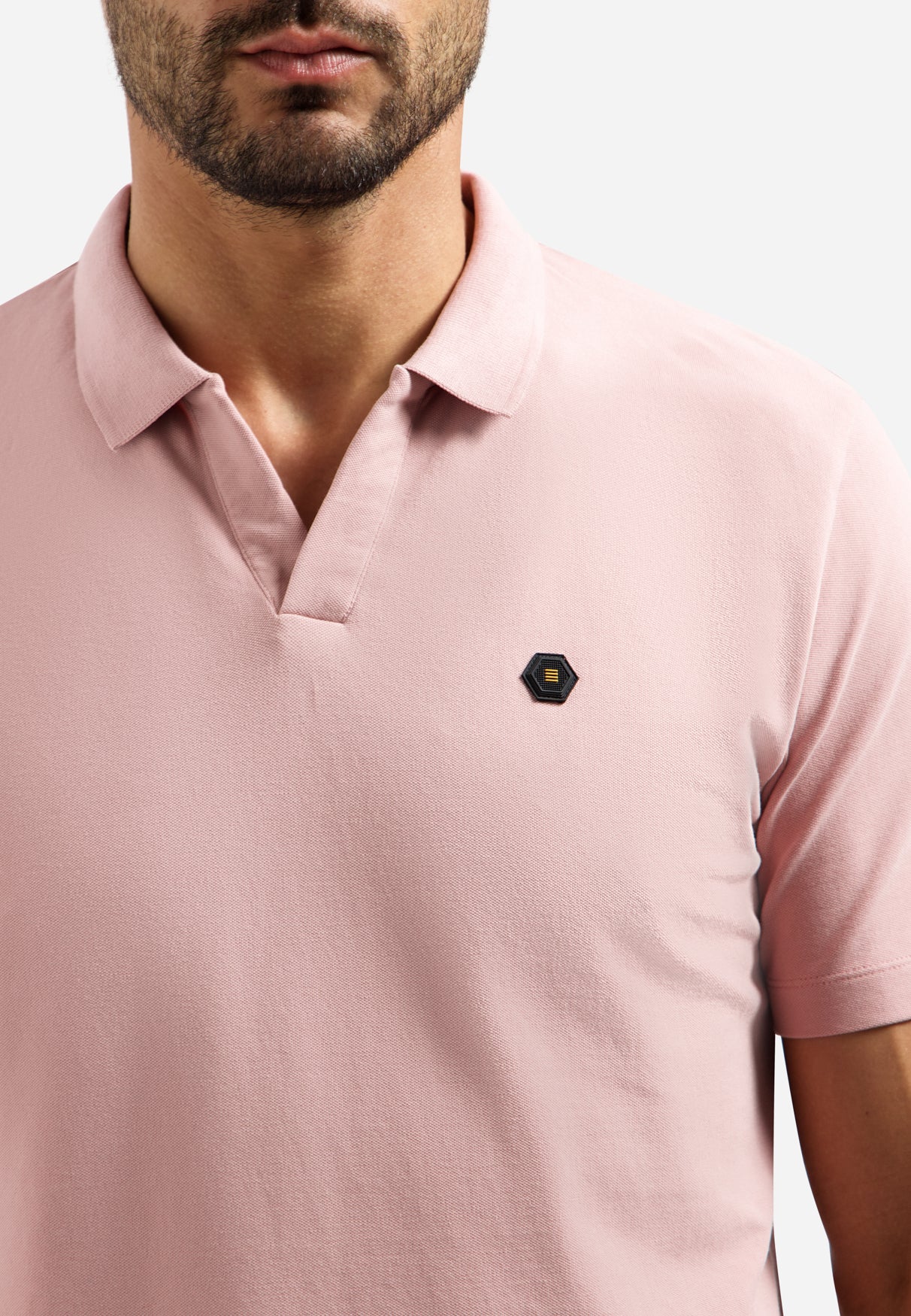 Polo basique à col en V | Light Mauve