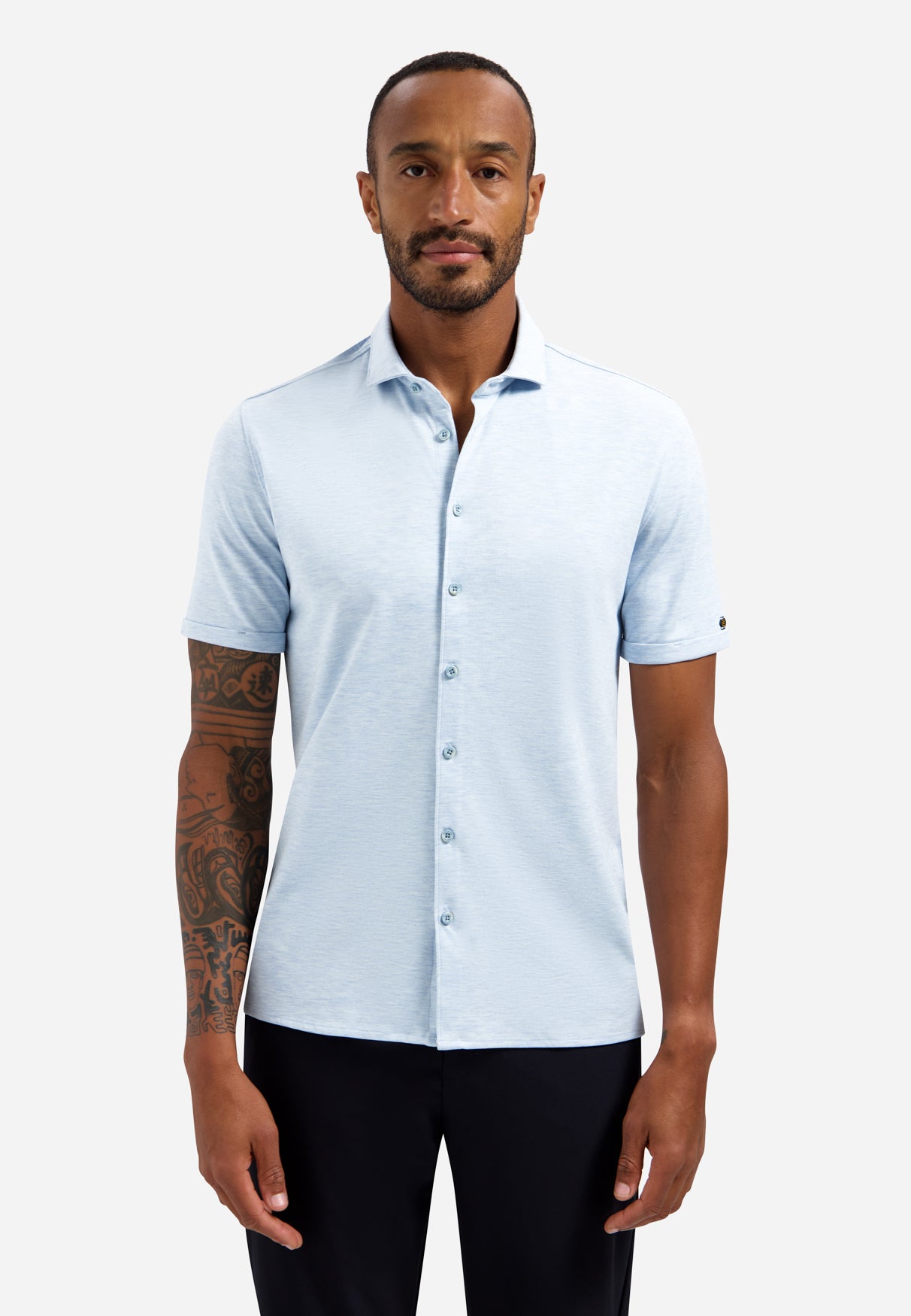 Polo shirt with buttons | Blue