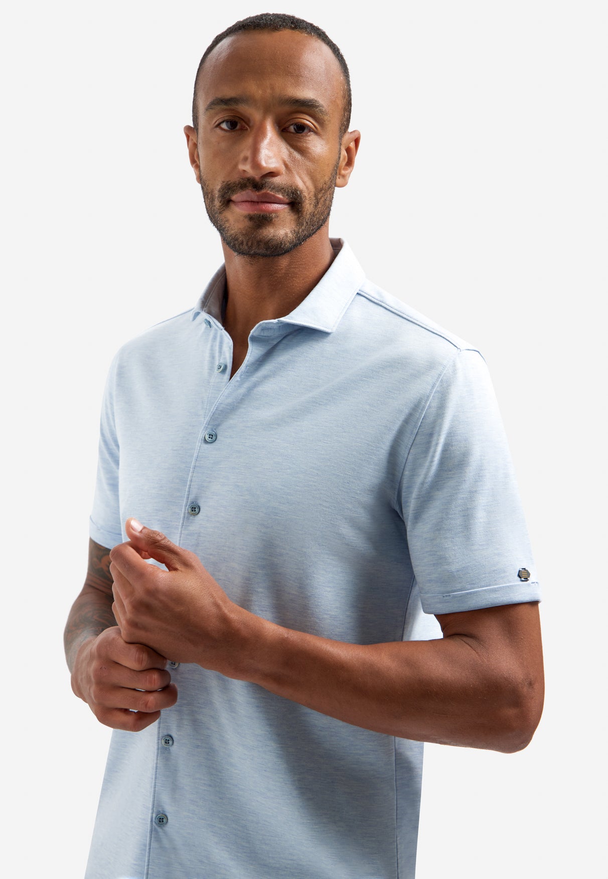 Polo shirt with buttons | Blue