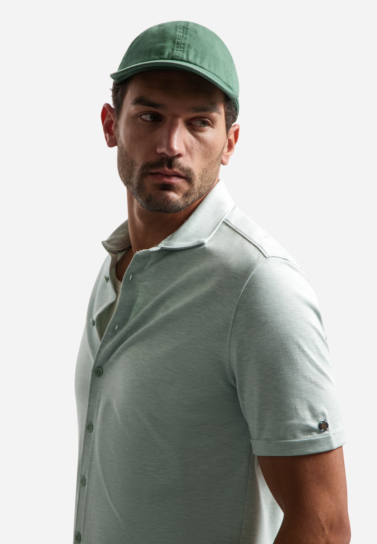 Polo shirt with buttons | Seagreen