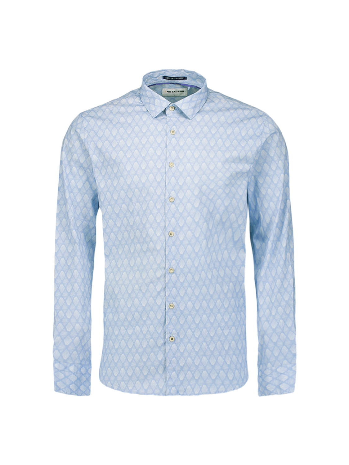 Stretch shirt with all-over print. | Blue