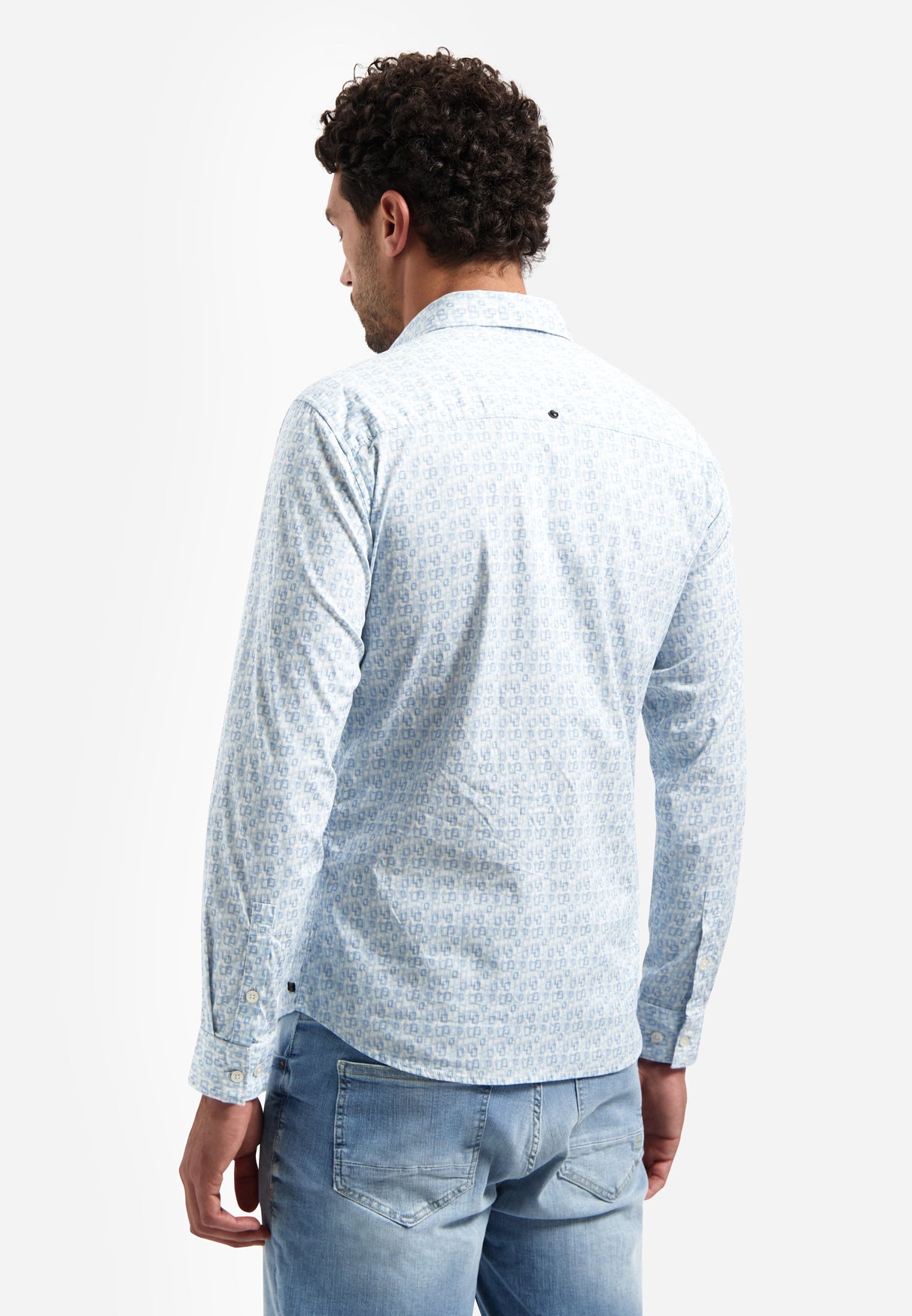 Chemise stretch avec imprimé intégral. | Blue