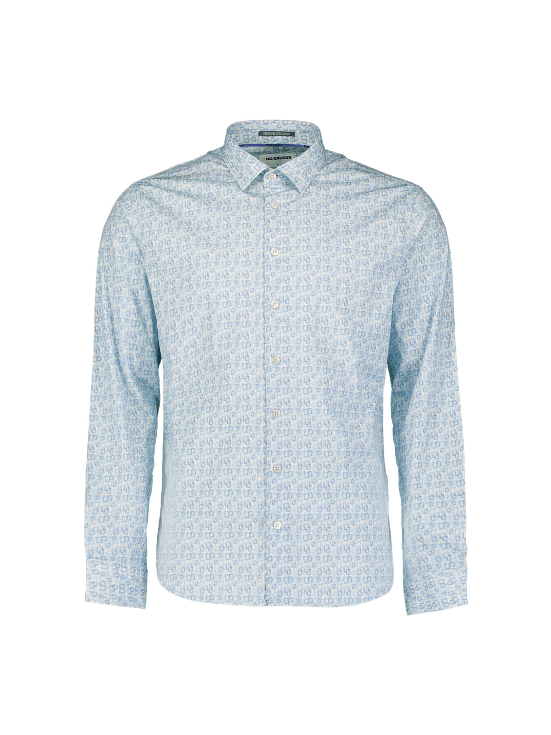 Chemise stretch avec imprimé intégral. | Blue