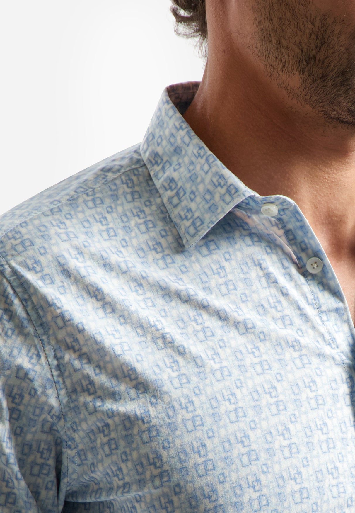 Chemise stretch avec imprimé intégral. | Blue
