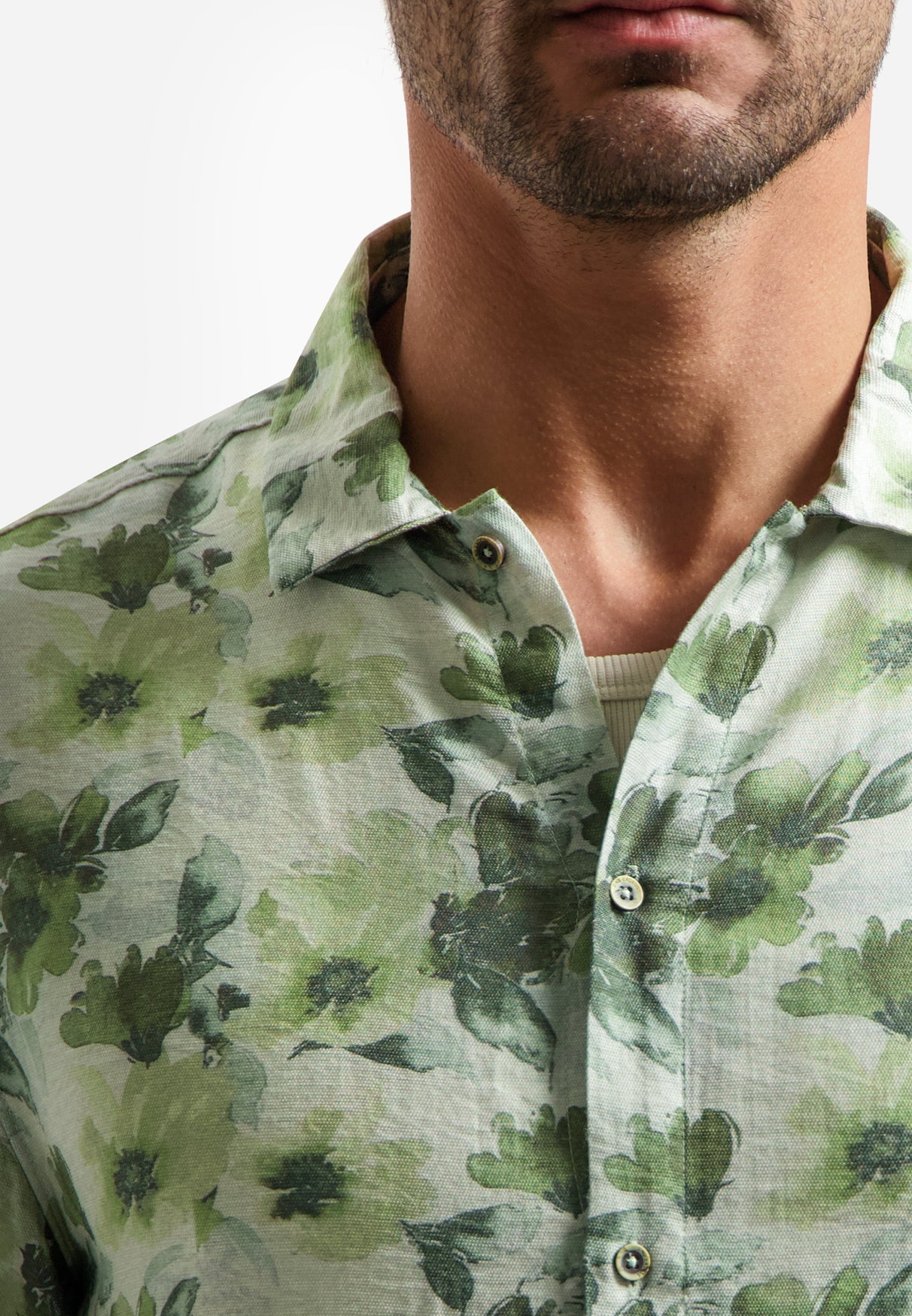 Short-sleeved printed shirt | Green
