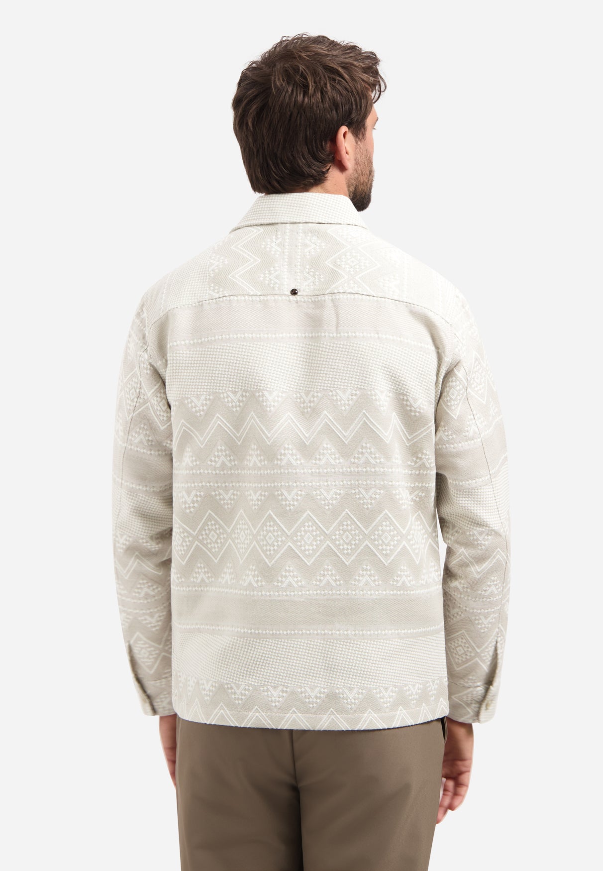 Jacquard overshirt | Taupe