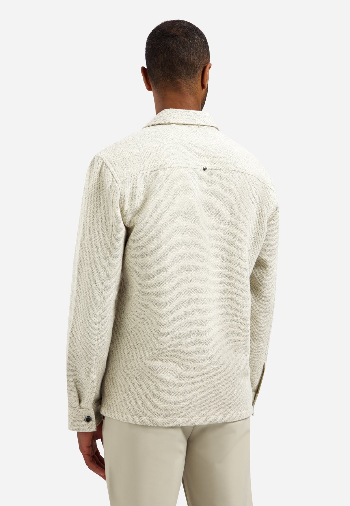 Jacquard button-up overshirt | Desert