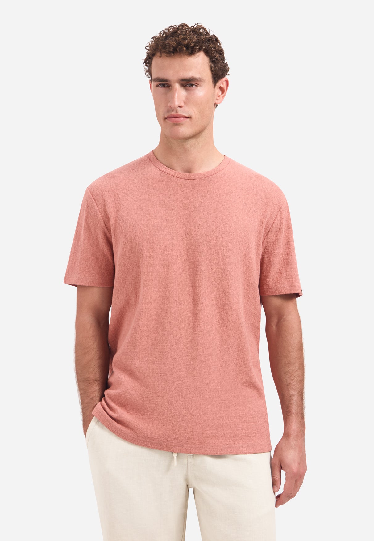 T-shirt à col rond et manches courtes | Coral