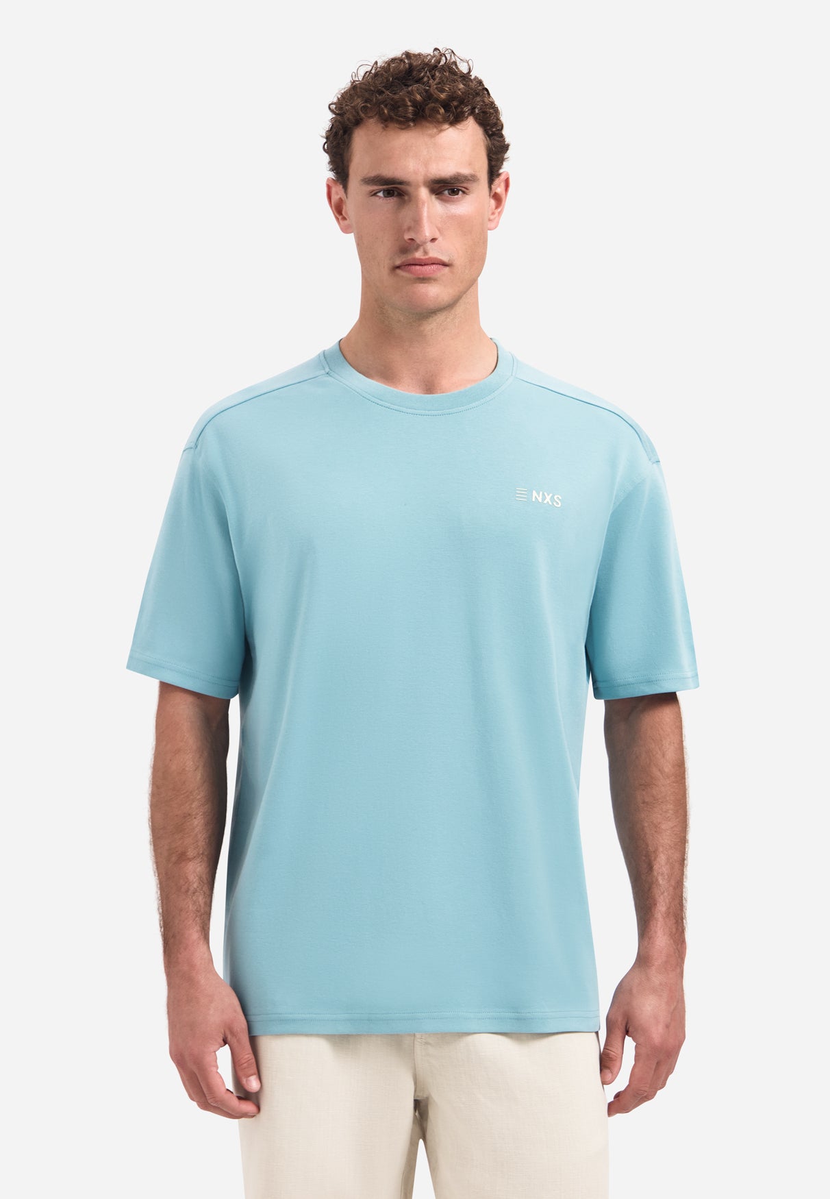 T-shirt à col rond, manches courtes et imprimé dans le dos | Seablue