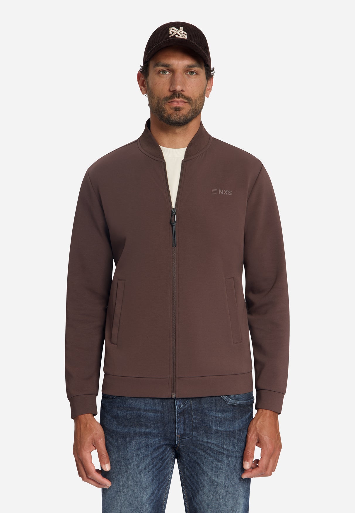 Veste Sweat Bomber | Dark Brown