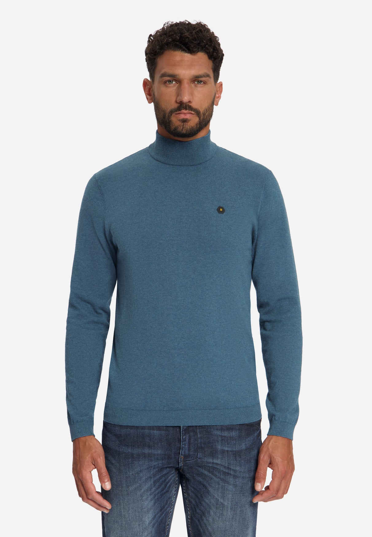 Pull à col roulé en maille fine | Shadow blue
