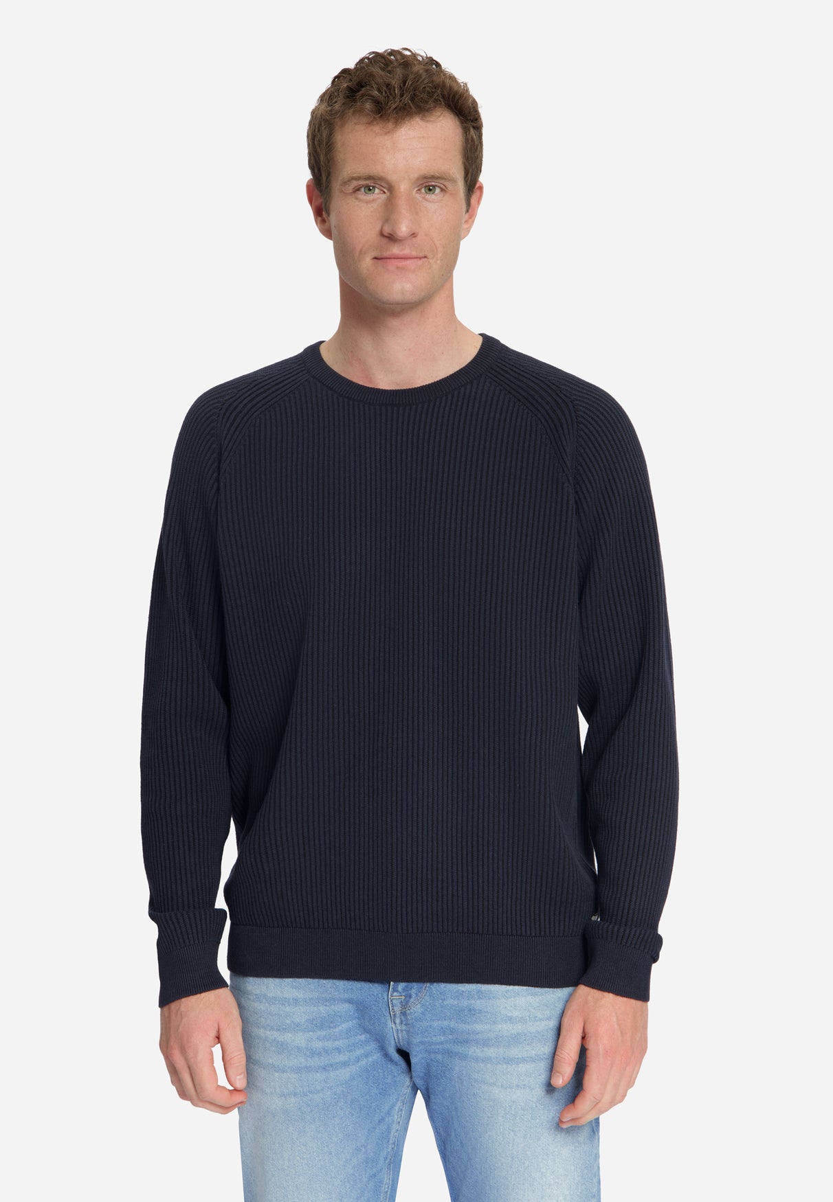 Pull col rond en maille tuck stitch | Dark Night